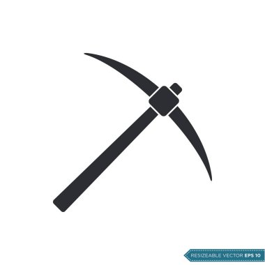 Düz Kazma Simgesi Vektör Şablonu Çizim Tasarımı EPS 10