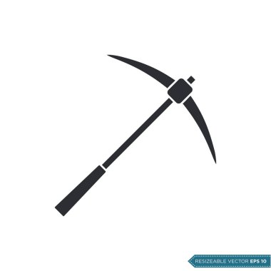 Düz Kazma Simgesi Vektör Şablonu Çizim Tasarımı EPS 10