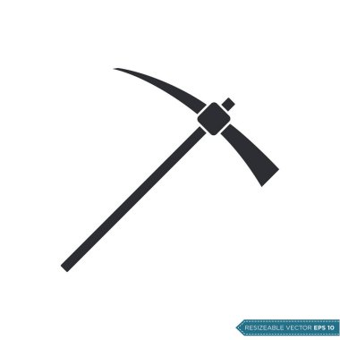 Düz Kazma Simgesi Vektör Şablonu Çizim Tasarımı EPS 10