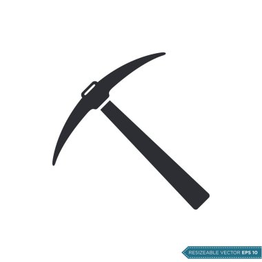 Düz Kazma Simgesi Vektör Şablonu Çizim Tasarımı EPS 10