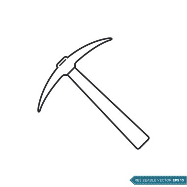 Düz Kazma Simgesi Vektör Şablonu Çizim Tasarımı EPS 10