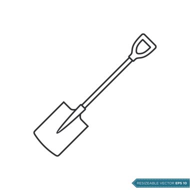 Kürek, Maça - Bahçe Simgesi Şablonu Çizim Tasarımı EPS 10