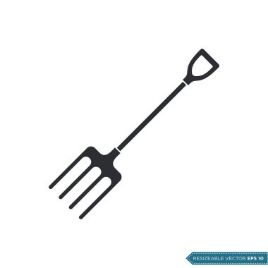 Çatal - Bahçe Simgesi Vektör Şablonu Çizim Tasarımı EPS 10