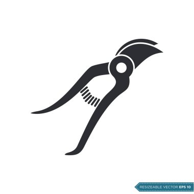 Çimen Makası Kesicisi Simge Vektör Şablonu İllüstrasyon Tasarımı EPS 10