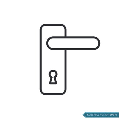 Kapı Sapı Simge Vektör Şablonu Çizim Tasarımı EPS 10