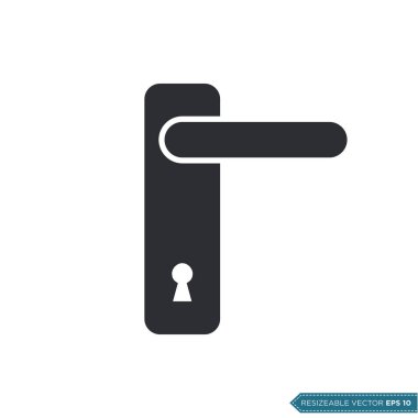 Kapı Sapı Simge Vektör Şablonu Çizim Tasarımı EPS 10