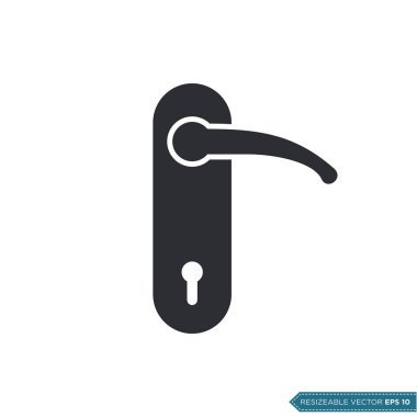 Kapı Sapı Simge Vektör Şablonu Çizim Tasarımı EPS 10