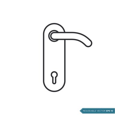 Kapı Sapı Simge Vektör Şablonu Çizim Tasarımı EPS 10