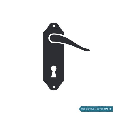 Kapı Sapı Simge Vektör Şablonu Çizim Tasarımı EPS 10