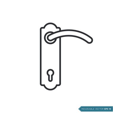 Kapı Sapı Simge Vektör Şablonu Çizim Tasarımı EPS 10