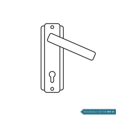 Kapı Sapı Simge Vektör Şablonu Çizim Tasarımı EPS 10