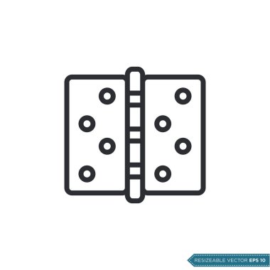 Menteşe Kapısı veya Pencere Simgesi Vektör Şablonu İllüstrasyon Tasarımı EPS 10