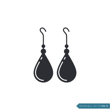 Küpeler Aksesuar Simge Vektör Şablonu Çizim Tasarımı EPS 10