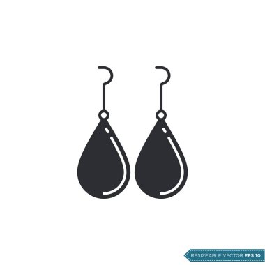 Küpeler Aksesuar Simge Vektör Şablonu Çizim Tasarımı EPS 10