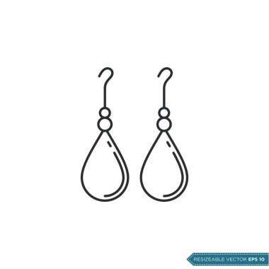 Küpeler Aksesuar Simge Vektör Şablonu Çizim Tasarımı EPS 10