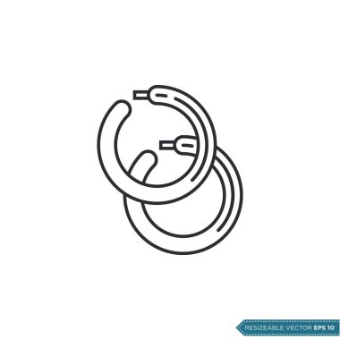 Küpeler Aksesuar Simge Vektör Şablonu Çizim Tasarımı EPS 10