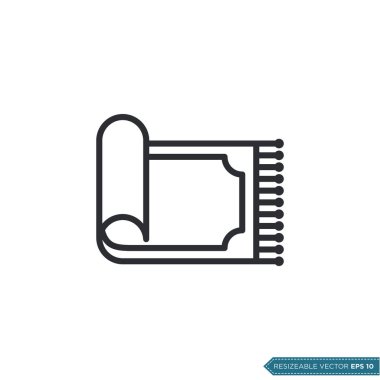 Halı Simgesi Vektör Şablonu Çizim Tasarımı EPS 10