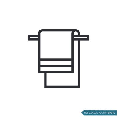 Havlu Simgesi Vektör Şablonu Resim Tasarımı EPS 10