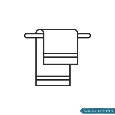 Havlu Simgesi Vektör Şablonu Resim Tasarımı EPS 10