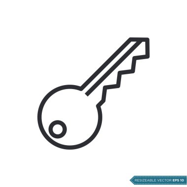 Anahtar Simgesi Vektör Şablonu İllüstrasyon Tasarımı EPS 10