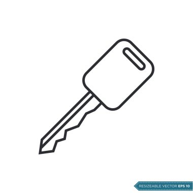 Otomobil Anahtarı Vektör Şablonu Çizim Tasarımı EPS 10