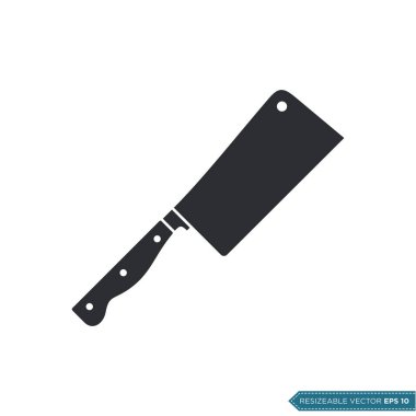 Kasap Bıçağı Simgesi Vektör Şablonu Çizim Tasarımı EPS 10