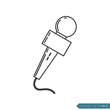 Mikrofon Simgesi Vektör Şablonu İllüstrasyon Tasarımı EPS 10