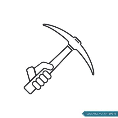 Kazma Mayını Simgesi Vektör Şablonu Çizim Tasarımı EPS 10