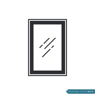 Ayna Simgesi Vektör Şablonu İllüstrasyon Tasarımı EPS 10