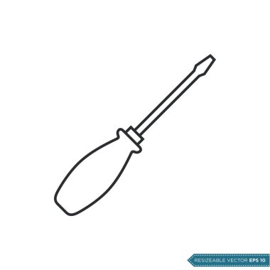 Tornavida Simgesi Vektör Şablonu. Düz Moda Tasarım Çizim Tasarımı EPS 10