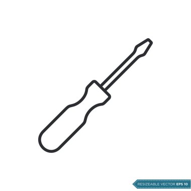 Tornavida Simgesi Vektör Şablonu. Düz Moda Tasarım Çizim Tasarımı EPS 10