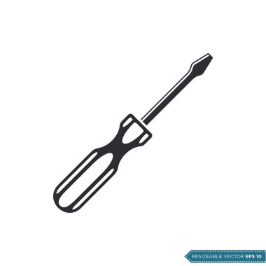 Tornavida Simgesi Vektör Şablonu. Düz Moda Tasarım Çizim Tasarımı EPS 10