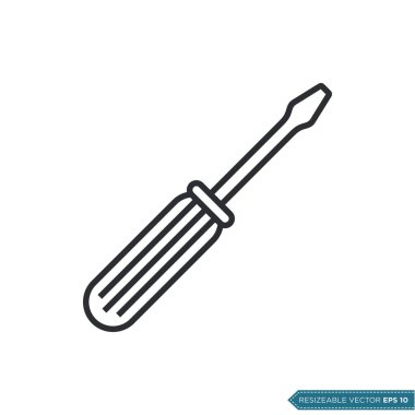 Tornavida Simgesi Vektör Şablonu. Düz Moda Tasarım Çizim Tasarımı EPS 10