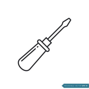 Tornavida Simgesi Vektör Şablonu. Düz Moda Tasarım Çizim Tasarımı EPS 10