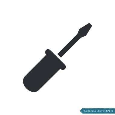 Tornavida Simgesi Vektör Şablonu. Düz Moda Tasarım Çizim Tasarımı EPS 10