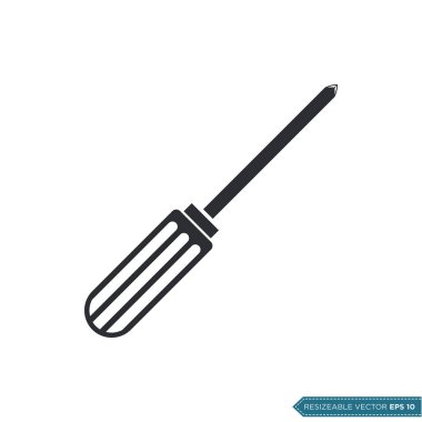 Tornavida Simgesi Vektör Şablonu. Düz Moda Tasarım Çizim Tasarımı EPS 10