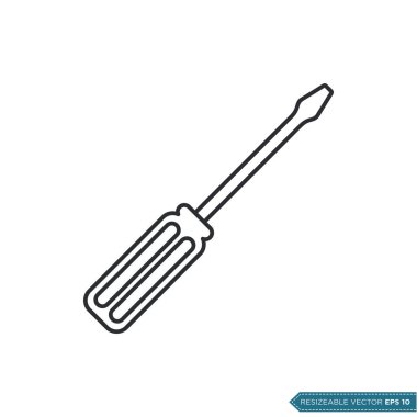 Tornavida Simgesi Vektör Şablonu. Düz Moda Tasarım Çizim Tasarımı EPS 10