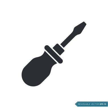 Tornavida Simgesi Vektör Şablonu. Düz Moda Tasarım Çizim Tasarımı EPS 10