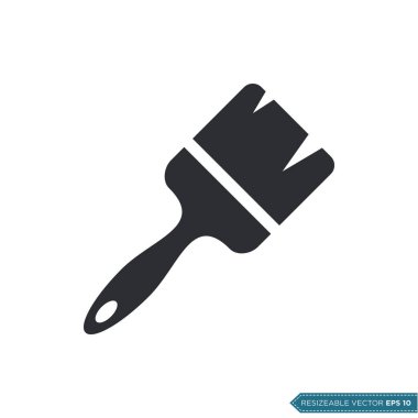 Boya Fırçası Simge Tasarım Şablonu Çizim Tasarımı EPS 10