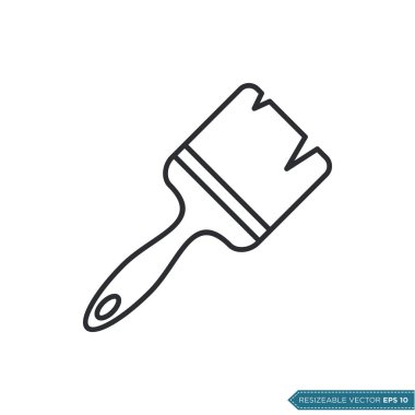 Boya Fırçası Simge Tasarım Şablonu Çizim Tasarımı EPS 10