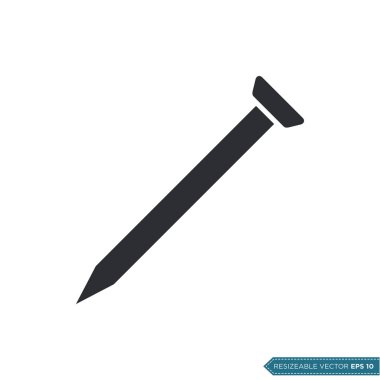 Metal Çivi Simgesi Vektör Şablonu Çizim Tasarımı EPS 10