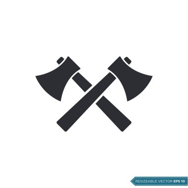 Savaşçı Eksen Simgesi Vektör Düz Tasarımı