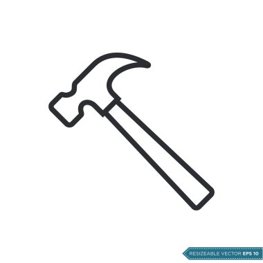 Çekiç Simgesi Vektör Şablonu Çizim Tasarımı EPS 10