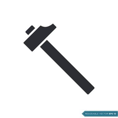 Çekiç Simgesi Vektör Şablonu Çizim Tasarımı EPS 10