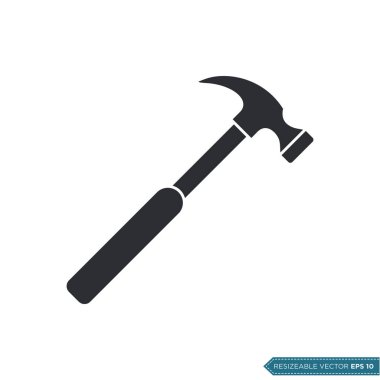Çekiç Simgesi Vektör Şablonu Çizim Tasarımı EPS 10