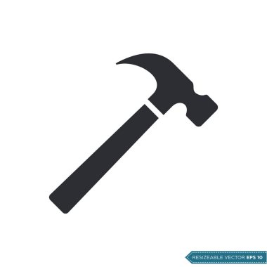 Çekiç Simgesi Vektör Şablonu Çizim Tasarımı EPS 10