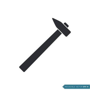 Çekiç Simgesi Vektör Şablonu Çizim Tasarımı EPS 10