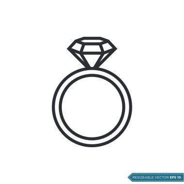 Yüzük Elması Simgesi Vektör Tasarımı Şablon Tasarımı EPS 10