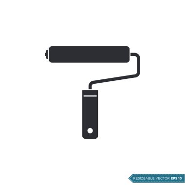 Roller Fırça Simgesi Vektör Şablonu Resim Şablonu EPS 10