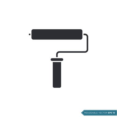 Roller Fırça Simgesi Vektör Şablonu Resim Şablonu EPS 10